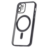 Gegeszoft Color Chrome Mag - Apple iPhone 12 Pro Max 2020 (6.7) kameravédős, MagSafe tok fekete