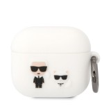 Gegeszoft Karl Lagerfeld and Choupette Apple Airpods 3 szilikon tok fehér (KLACA3SILKCW)