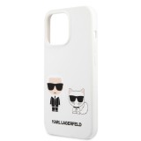 Gegeszoft Karl Lagerfeld and Choupette Apple iPhone 13 Pro (6.1) hátlapvédő tok fehér (KLHCP13LSSKCW)