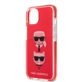 Gegeszoft Karl Lagerfeld and Choupette Head Apple iPhone 13 Mini (5.4) hátlapvédő tok piros (KLHCP13STPE2TR)