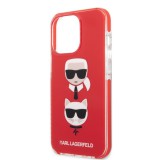 Gegeszoft Karl Lagerfeld and Choupette Head Apple iPhone 13 Pro (6.1) hátlapvédő tok piros (KLHCP13LTPE2TR)