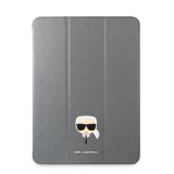 Gegeszoft Karl Lagerfeld Apple iPad Pro 12.9 (2021) Metal Saffiano oldalra nyíló könyv tok ezüst (KLFC12OKHG)