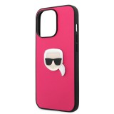Gegeszoft Karl Lagerfeld Apple iPhone 13 Pro (6.1) PU Leather hátlapvédő tok pink (KLHCP13LPKMP)