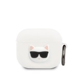 Gegeszoft Karl Lagerfeld Choupette Head Apple Airpods 3 szilikon tok fehér (KLACA3SILCHWH)