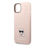 Gegeszoft Karl Lagerfeld Liquid Silicone Choupette Apple iPhone 14 (6.1) hátlapvédő tok pink (KLHCP14SSLCTPI)