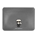 Gegeszoft Karl Lagerfeld Saffiano Ikonik ezüst laptop táska 16" (KLCS16PISFG)