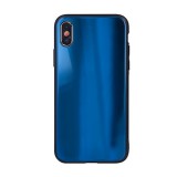 Gegeszoft Rainbow szilikon tok üveg hátlappal - Apple iPhone 11 Pro Max (6.5) 2019 kék