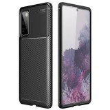 Gegeszoft Samsung A426 Galaxy A42 5G (2020) Carbon Fiber ütésálló szilikon tok fekete