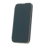 Gegeszoft Smart Gold Frame MagSafe Apple iPhone 13 Pro (6.1) oldalra nyíló könyv tok szilikon belsővel zöld