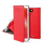 Gegeszoft Smart magnet Apple iPhone 14 Plus (6.7) oldalra nyíló mágneses könyv tok szilikon belsővel piros