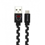 Gegeszoft USB kábel Disney - Minnie USB - MicroUSB adatkábel 1m fekete pöttyös
