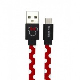 Gegeszoft USB kábel Disney - Minnie USB - MicroUSB adatkábel 1m piros pöttyös