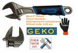GeKo Tools GekO 200mm ÁLLÍTHATÓ VILLÁSKULCS 8" CroVa SVÉDKULCS 0-20 mm GUMÍROZOTT NYÉL