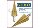 GeKo Tools GekO Titanium 4-32mm 15 LÉPCSŐS FÉMFÚRÓ 2mm LÉPCSŐ FÚRÓ
