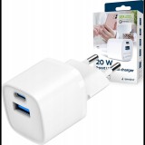 Gembird 2-Port 20W USB Fast Charger White (TA-UC-PDQC20-W-01)