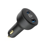 Gembird 2-Port USB Car Fast Charger Type-C PD LCD 65W Black TA-UC-AC2PD65LCD-CAR-01
