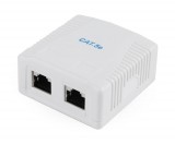 Gembird 2x RJ45 kat. 5e fali aljzat, komplett, fehér NCAC-2F5E-01