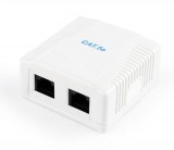 Gembird 2x RJ45 kat. 5e fali aljzat, komplett, fehér NCAC-2U5E-01
