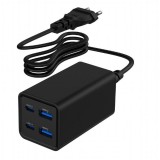Gembird 4-port 65 W GaN USB PowerDelivery fast charger Black TA-UC-2A2C-PD65-01-BK