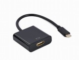 GEMBIRD A-CM-HDMIF-04 USB Type-C to HDMI 4K60Hz adapter kábel fekete 15cm