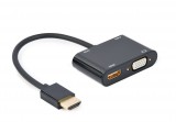 Gembird A-HDMIM-HDMIFVGAF HDMI male to HDMI female + VGA female + audio adapter cable Black A-HDMIM-HDMIFVGAF-01