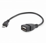 GEMBIRD A-OTG-AFBM-03 USB OTG AF to Micro BM Cable 0.15m fekete
