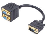 Gembird adapter VGA dugó - 2x VGA aljzat aranyozott (CC-VGAX2-20CM)