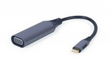 Gembird Cablexpert A-USB3C-VGA-01 video átalakító kábel 0,15 M USB C-típus VGA (D-Sub) Szürke