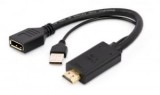 Gembird Cablexpert aktív 4K HDMI apa - DisplayPort anya adapter fekete (A-HDMIM-DPF-01)