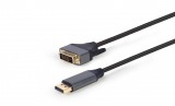 Gembird CC-DPM-DVIM-4K-6 DisplayPort to DVI-D (Dual Link) (24+1) Premium Series adapter cable 1,8m Black