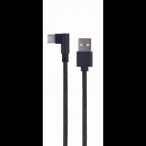 Gembird CC-USB2-AMCML-0.2M USB-A apa - USB-C apa 2.0 Derékszögű adat és töltőkábel - Fekete (0.2m) (CC-USB2-AMCML-0.2M)