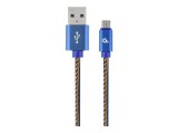 GEMBIRD CC-USB2J-AMmBM-2M-BL Gembird Premium jeans (denim) Micro-USB cable with metal connectors, 2m, blue