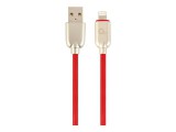 GEMBIRD CC-USB2R-AMLM-1M-R Gembird Premium rubber 8-pin charging and data cable, 1m, red
