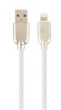 Gembird CC-USB2R-AMLM-1M-W Lightning Premium rubber 8-pin charging and data cable 1m White