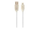 GEMBIRD CC-USB2R-AMLM-2M-W Gembird Premium rubber 8-pin charging and data cable, 2m, white