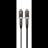 Gembird CCAP-HDMIDD-AOC-10M MicroHDMI / HDMI - MicroHDMI / HDMI 2.0 Aktív Optikai kábel 10m - Fekete (CCAP-HDMIDD-AOC-10M)