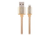 GEMBIRD CCB-mUSB2B-AMLM-6-G Gembird USB to 8-pin cable, cotton braided, metal connectors, 1.8m, gold