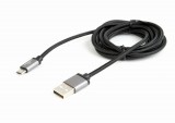 Gembird cotton braided micro USB cable 2.0 AM-MBM5P 1.8M, metal connectors,black CCB-mUSB2B-AMBM-6