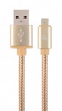 Gembird Cotton braided Micro-USB cable with metal connectors 1,8m Gold CCB-MUSB2B-AMBM-6-G