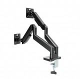 Gembird Desk mounted adjustable double monitor arm 17"-32" Black MA-DA2-06