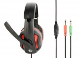 Gembird GHS-03 fejhallgató és headset Vezetékes Fejpánt Gaming Fekete, Vörös