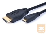 Gembird HDMI -HDMI Micro kábel aranyozott csatlakozóval 4.5m, bulk csomagolás