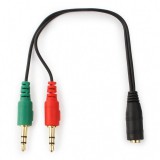 Gembird jack 3.5mm 4 tűs (CTIA) anya - 2 x jack 3.5mm apa adapter (CCA-418)