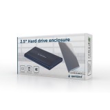 GEMBIRD Külső HDD/SSD ház 2.5'' USB 2.0 Alumínium Fekete