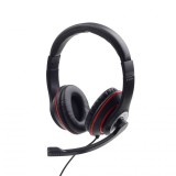 Gembird MHS-03-BKRD fejhallgató és headset Vezetékes Fejpánt Gaming Fekete, Vörös