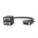 Gembird Passive DVI-I male to dual VGA female splitter cable 0,3m Black A-DVI-2VGA-01
