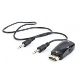 Gembird Passzív HDMI-VGA átalakító adapter, audio támogatással
