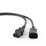 GEMBIRD PC-189-VDE Power cord (C13 to C14) VDE approved 3m fekete PC-189-VDE-3M