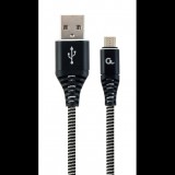 Gembird Premium Micro-USB - USB-A töltő- és adatkábel 1m fekete-fehér (CC-USB2B-AMmBM-1M-BW) (CC-USB2B-AMmBM-1M-BW) - Adatkábel