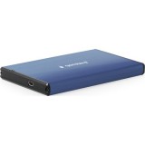 Gembird szálcsiszolt alumínium 2.5" SATA3 USB3.0 külső ház kék